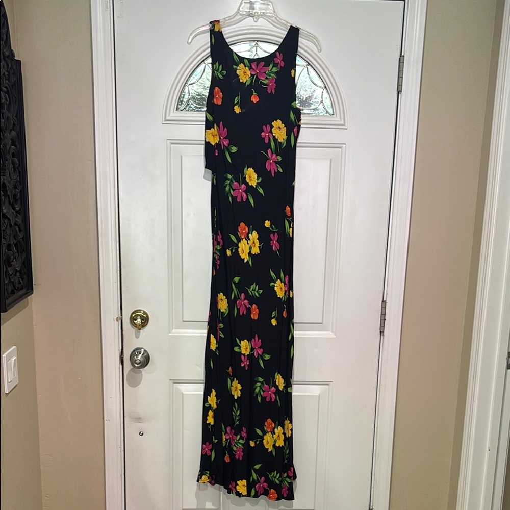 Casual Corner Black Sheath Maxi Dress Sleeveless Scoop Neck